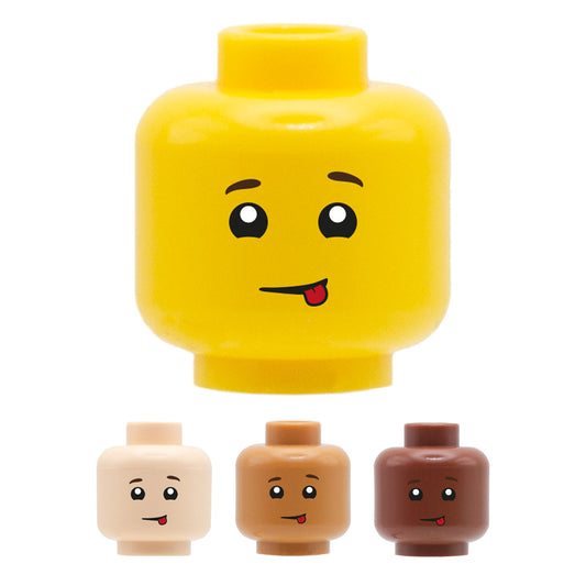 Child Head with Tongue Out  - Custom Printed Minifigure Head