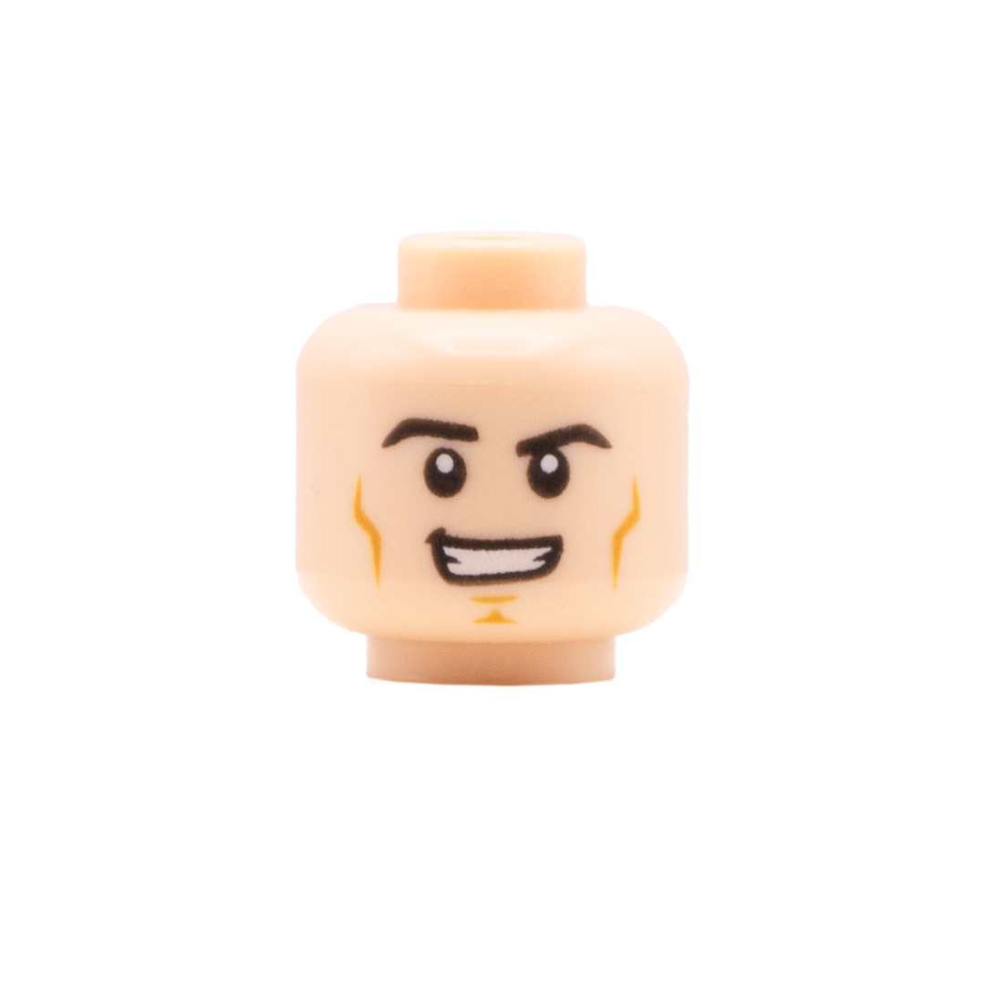 Chiselled Cheekbones Cheeky Grin Angry Red Eyes LEGO Minifigure He Minifigs.me