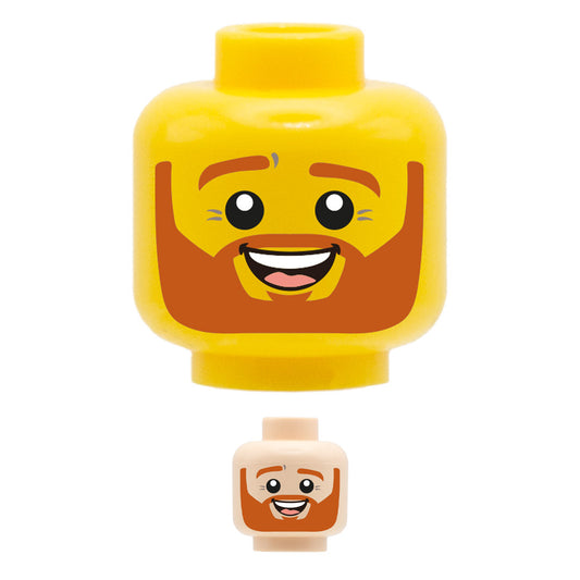 Ginger Beard Cute Smile - Custom Printed Minifigure Head