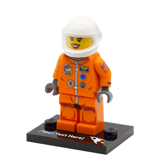 Personalised Orange Shuttle Astronaut - Custom Design Minifigure