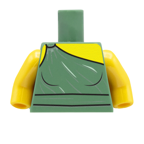Sand Green One Shoulder Dress - Custom Design Minifigure Torso Minifigs.me Sand Green One Shoulder Dress - Custom Design Minifigure Torso Minifigs.me