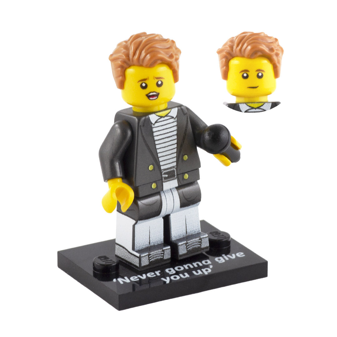 Yellow Rick Astley Custom Design LEGO Minifigure