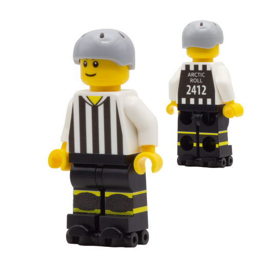 Roller Derby Referee (Helmet Included) - Custom Design Minifigure