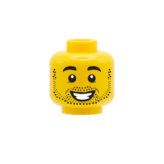 Stubble Big Smile / Slight Smile - LEGO Minifigure Head