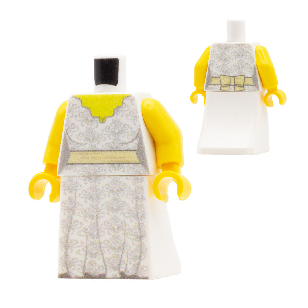Wavy V Neck Wedding Dress - Custom Design Minifigure Outfit Minifigs.me Wavy V Neck Wedding Dress - Custom Design Minifigure Outfit Minifigs.me