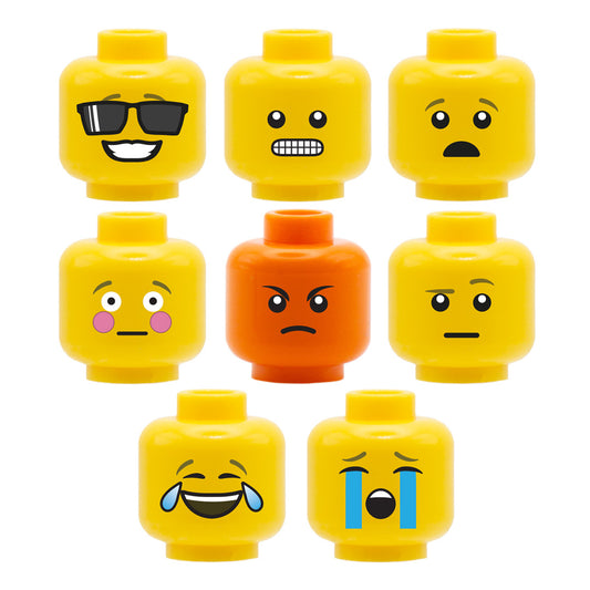 Custom printed LEGO emoji heads