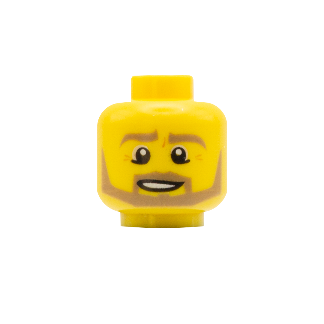 Dark Blonde Beard Smile LEGO Minifigure Head – Minifigs.me