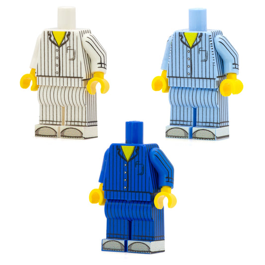 Button Up Pyjamas  - Custom Design Minifigure Outfit