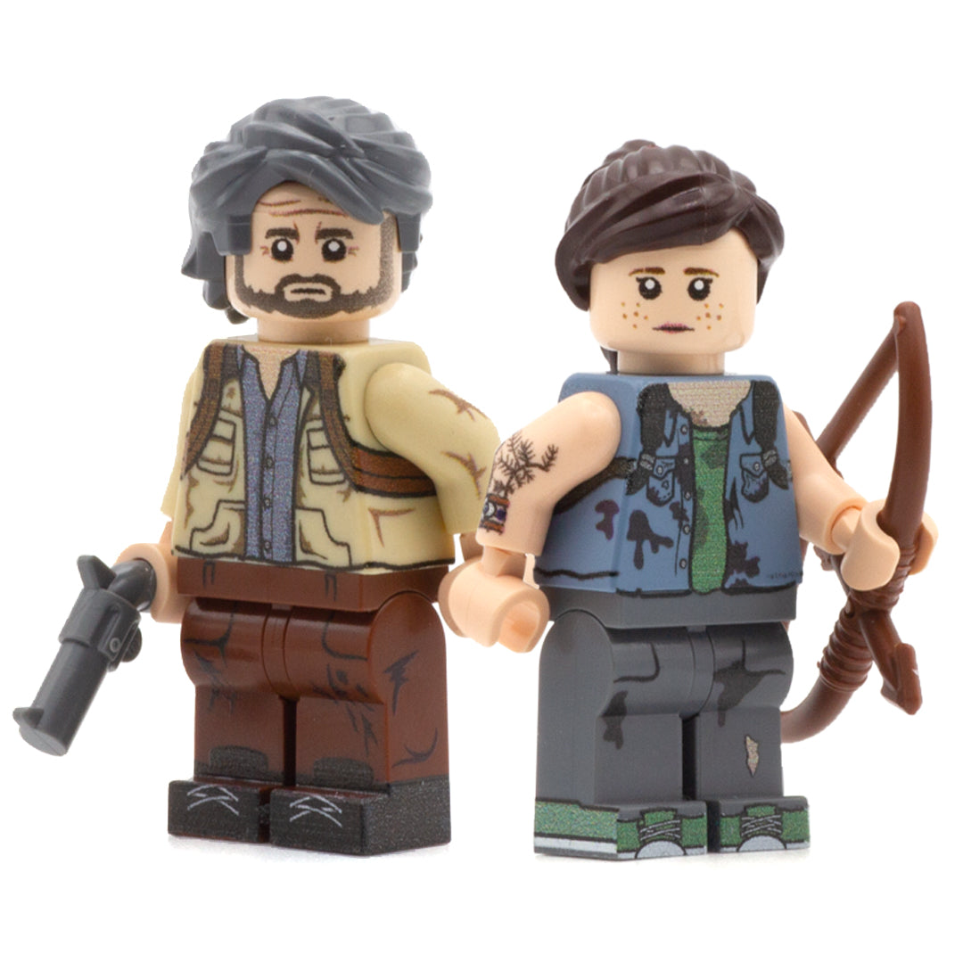 Joel and Ellie, Survivalists - Custom Design Minifigure Set