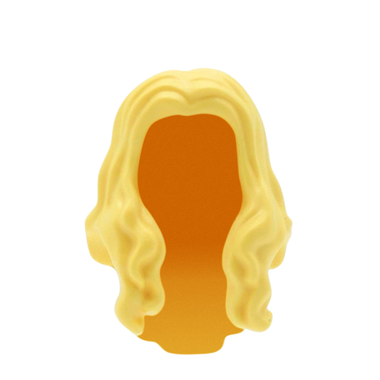 Light Blonde Long Curly Over the Shoulder - LEGO Minifigure Hair