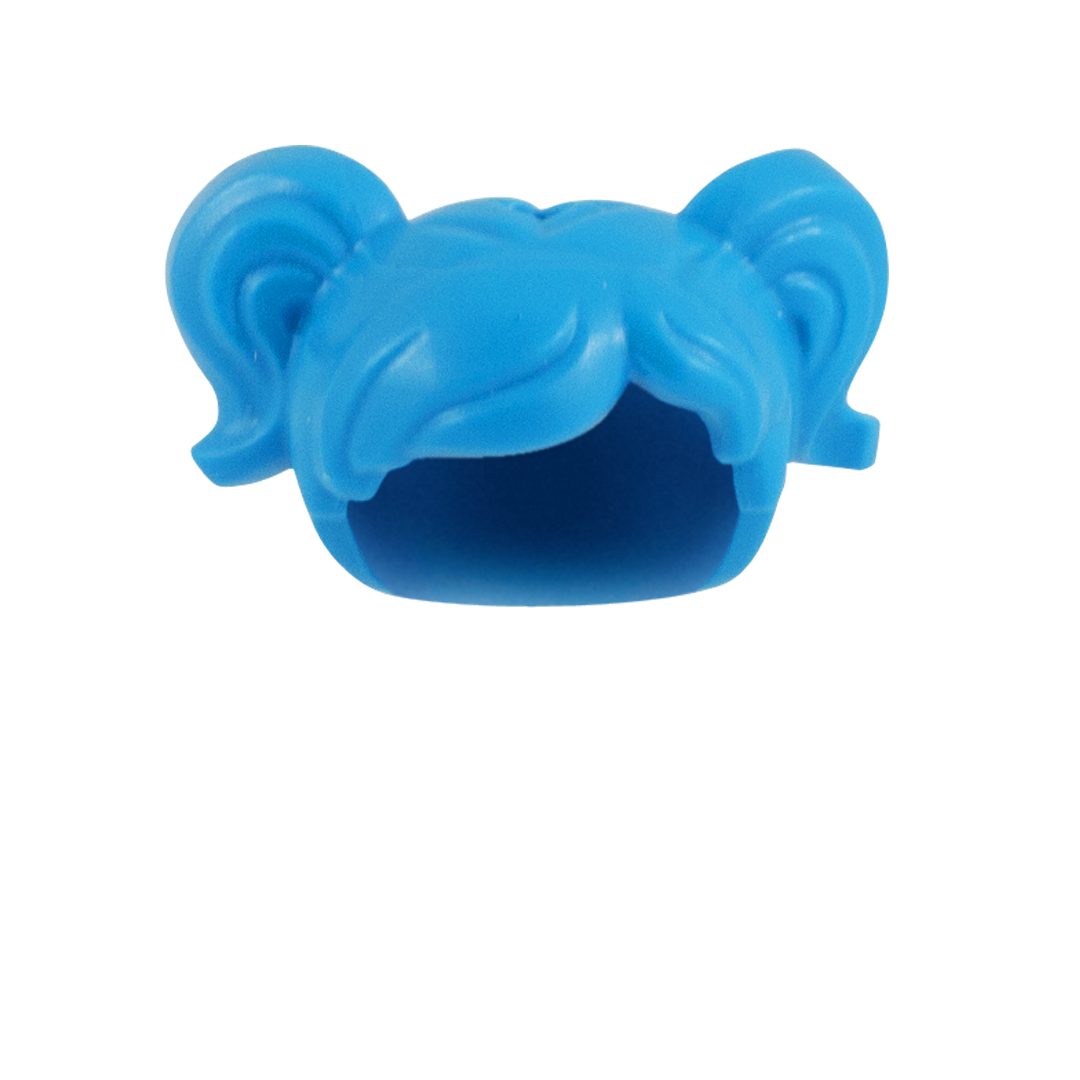 Blue High Pigtails LEGO Minifigure Hair Minifigs.me