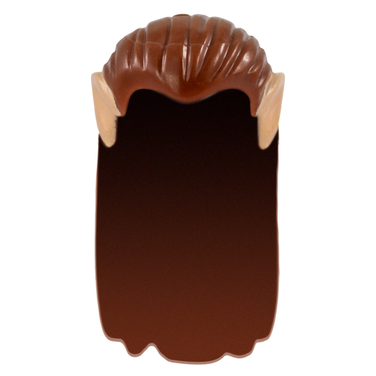 Long Brown Hair with Light Skin Elf Ears - LEGO Minifigure Hair