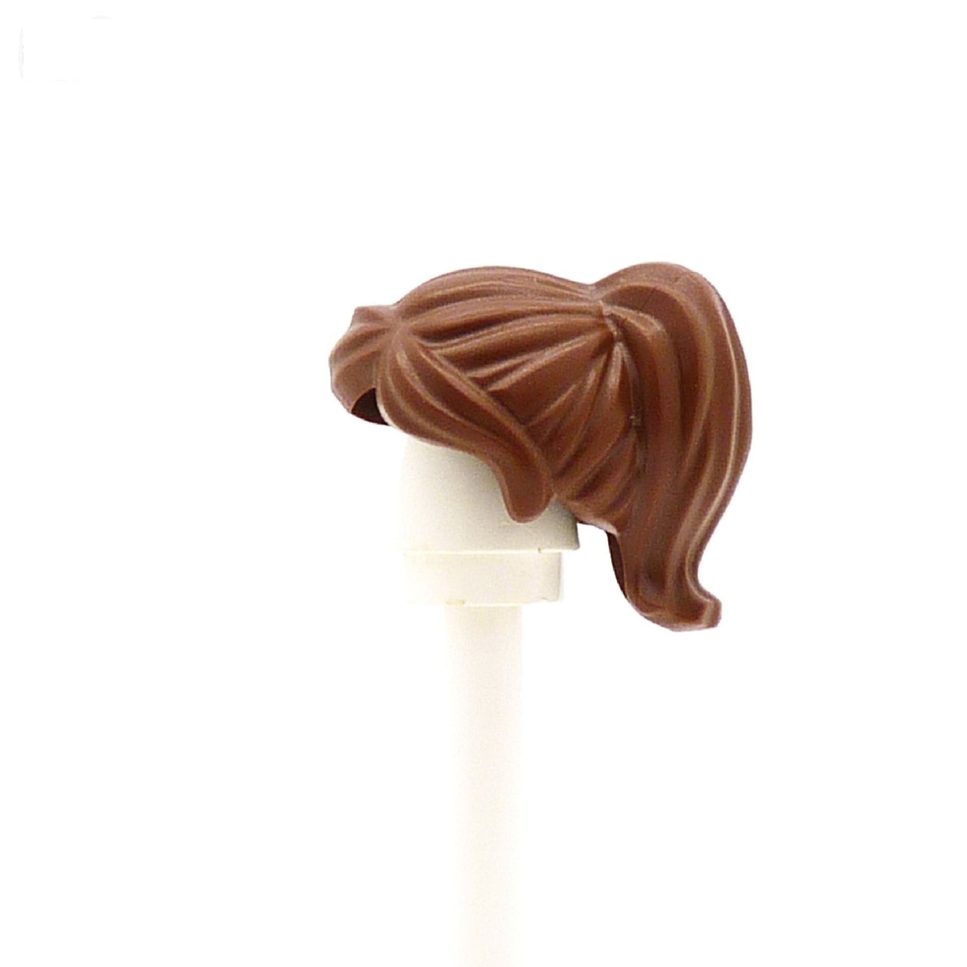 Brown Ponytail with Swept Fringe - LEGO Minifigure Hair