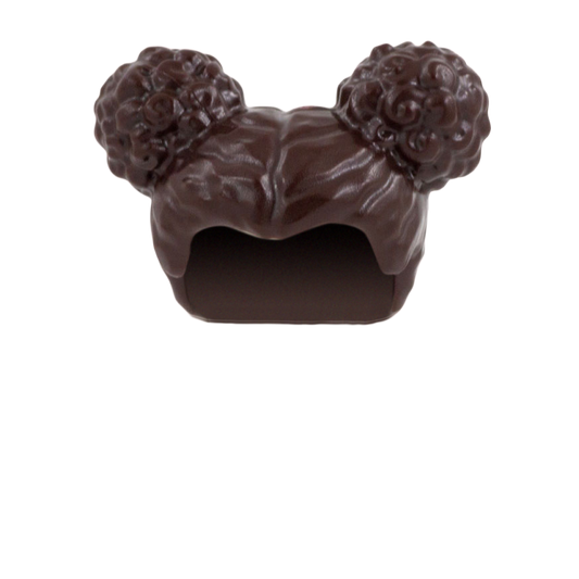 Dark Brown Curly Buns - LEGO Minifigure Hair