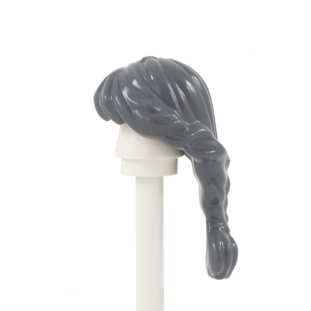 Dark Grey Long Plaited - LEGO Minifigure Hair