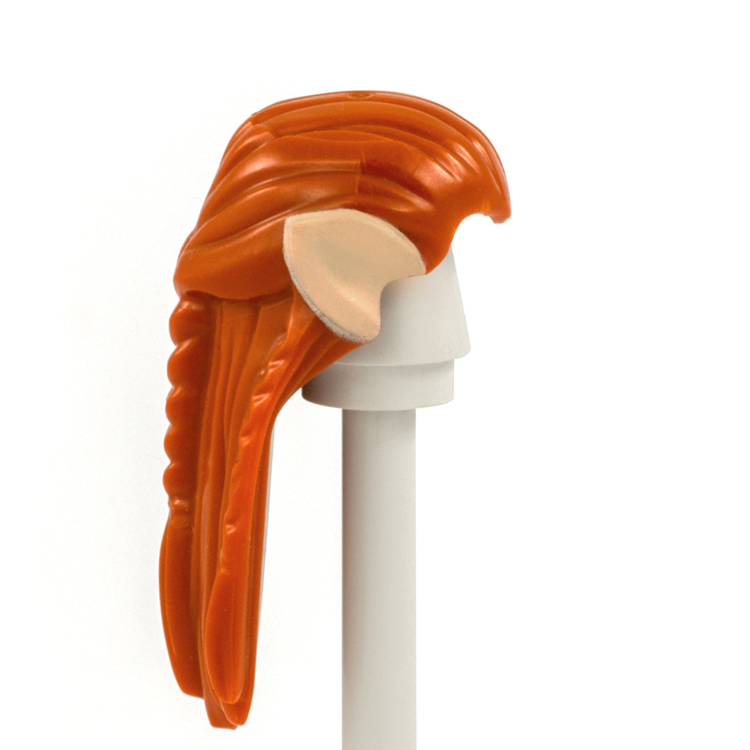 Long Ginger Hair with Light Skin Elf Ears - LEGO Minifigure Hair