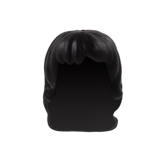 Black Long Hair with Fringe and Curls - LEGO Minifigure Hair
