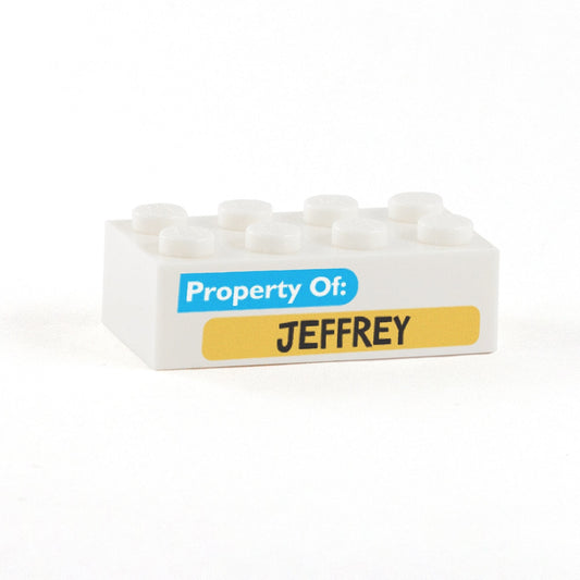 Property of .... Display Brick - Custom Printed 2x4 LEGO Brick