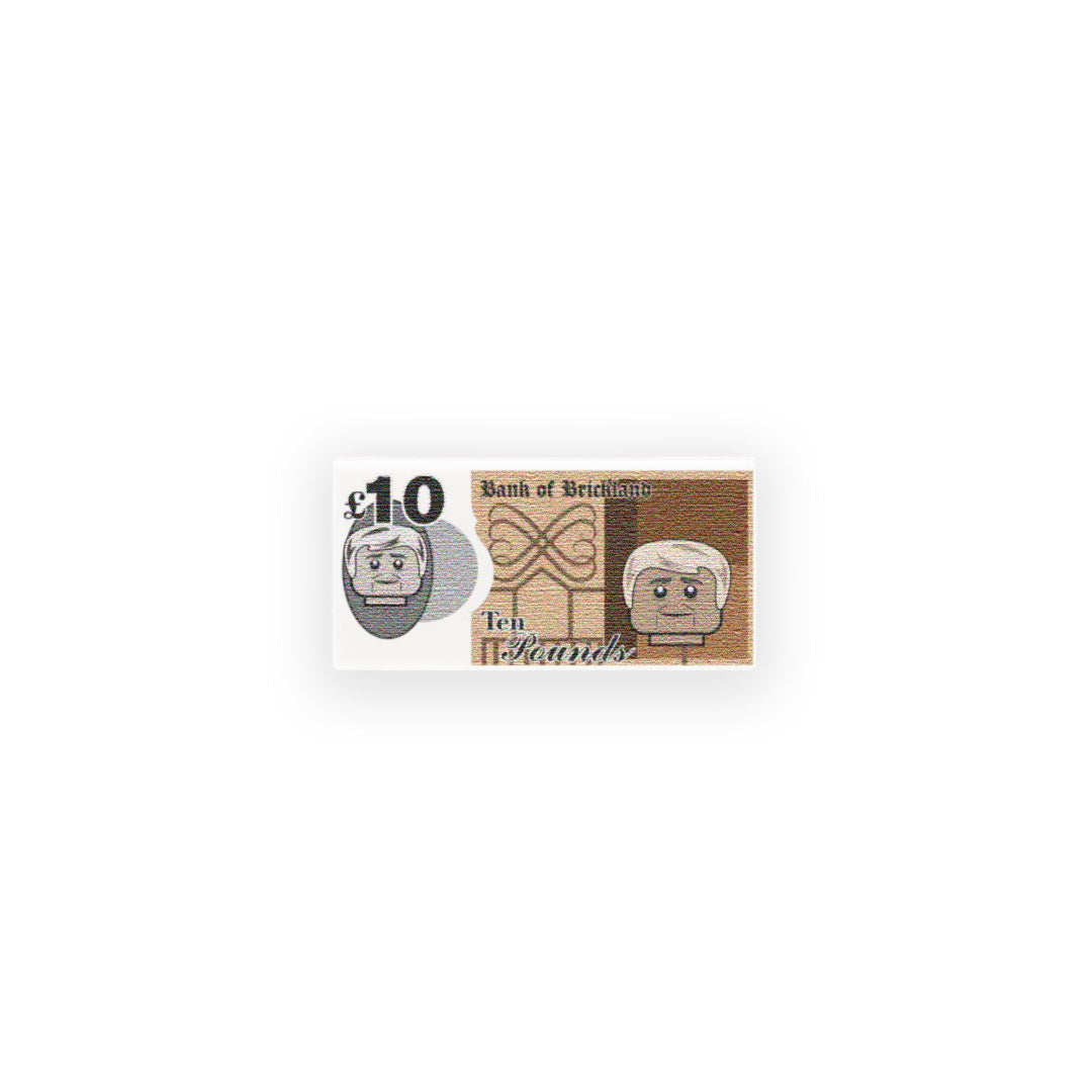 Custom Design LEGO Tile - Pretend "£10 Pound Note"