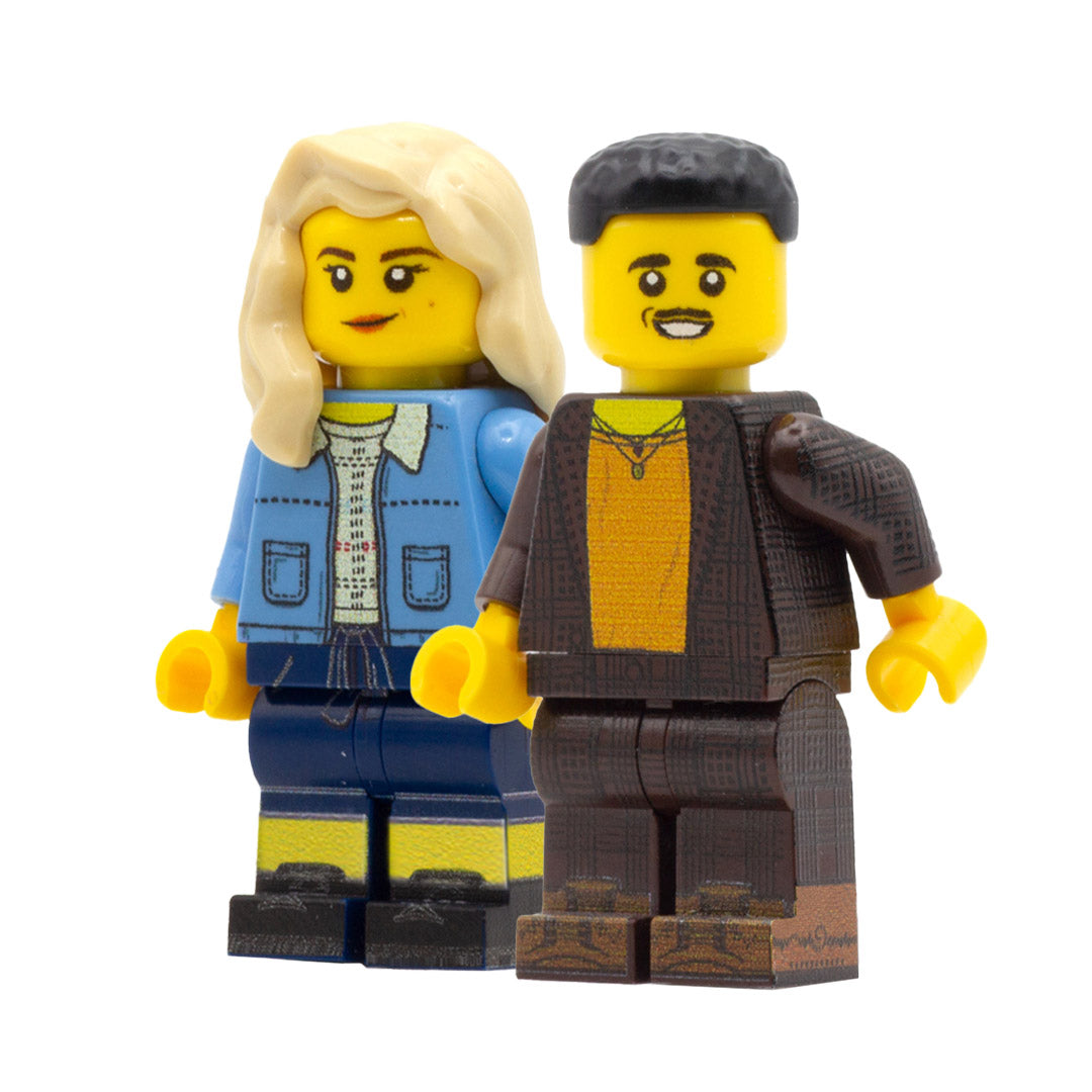 Ncuti Gatwa as the 15th Doctor Who and Millie Gibson as Ruby Sunday - Custom Designed Lego Minifigure