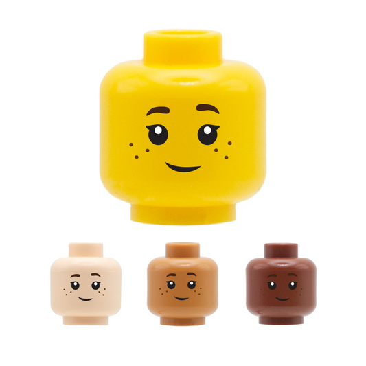 Female Freckles Cute Smile Head - LEGO Minifigure Head