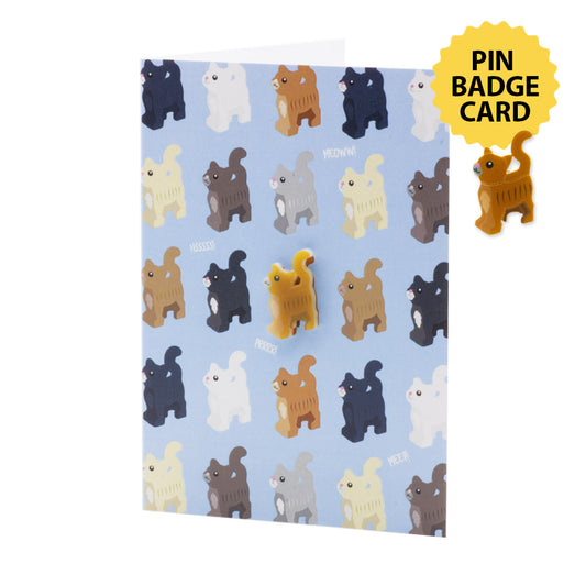 Cats Cats Cats (Pin Badge) - Greeting Card