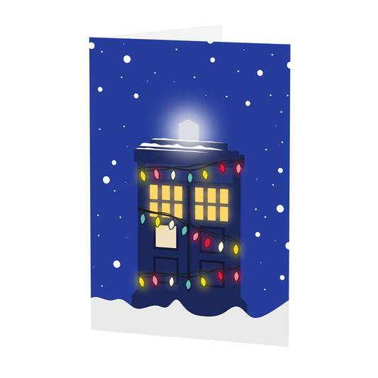 Festive Police Box Doctor Who LEGO Christmas Card Gift Idea