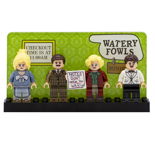 Custom Lego Minifigure Fawlty Towers Set (Basil Fawlty, Sybil Fawlty, Manuel, Polly)