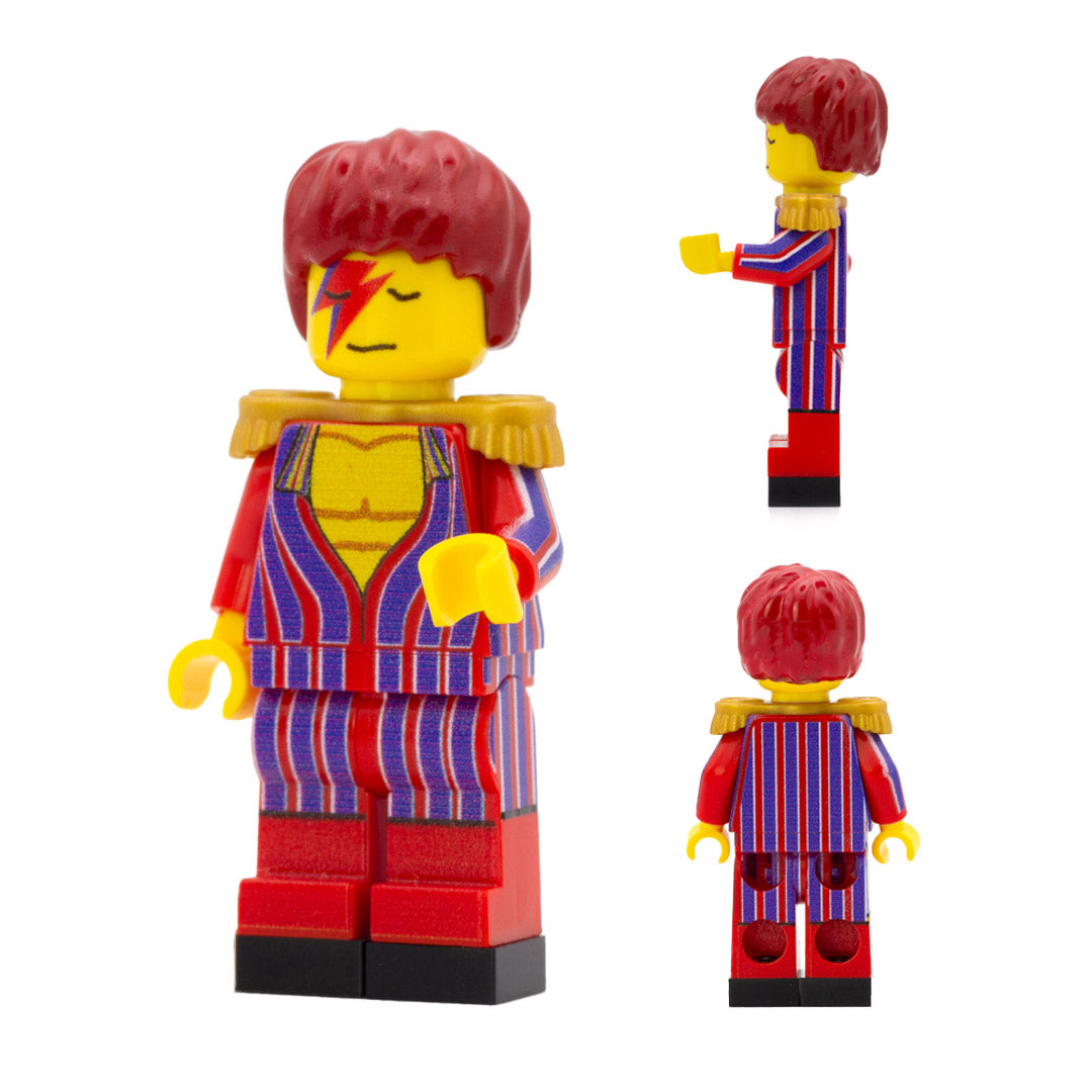 Yellow Aladdin Sane / David Bowie Custom Design LEGO Minifigure