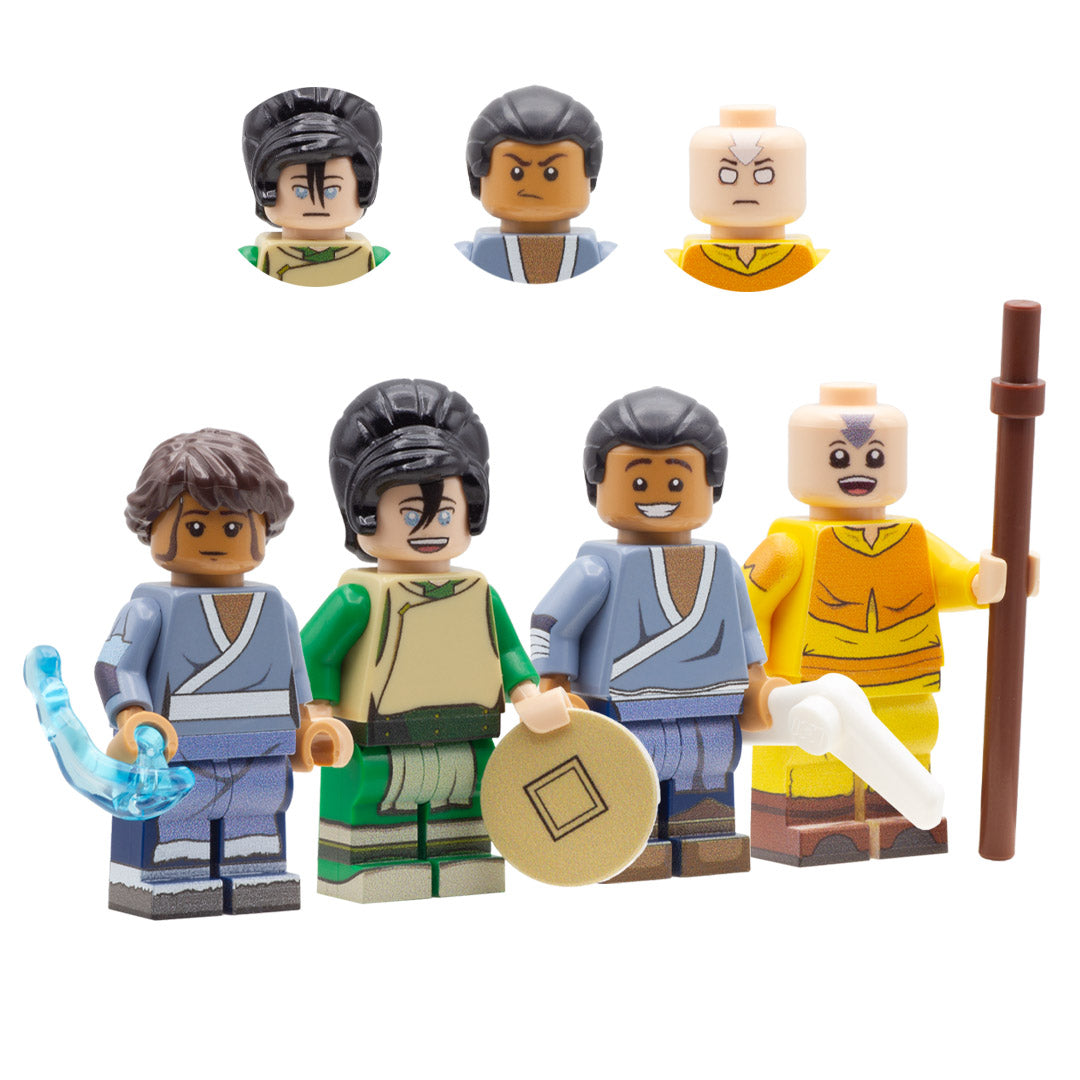 LEGO Avatar the Last Airbender - custom design minifigure set (Iroh, Zuko, Toph, Aang, Katara, Sokka and Azula)