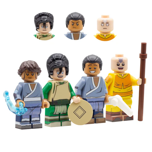 LEGO Avatar the Last Airbender - custom design minifigure set (Iroh, Zuko, Toph, Aang, Katara, Sokka and Azula)