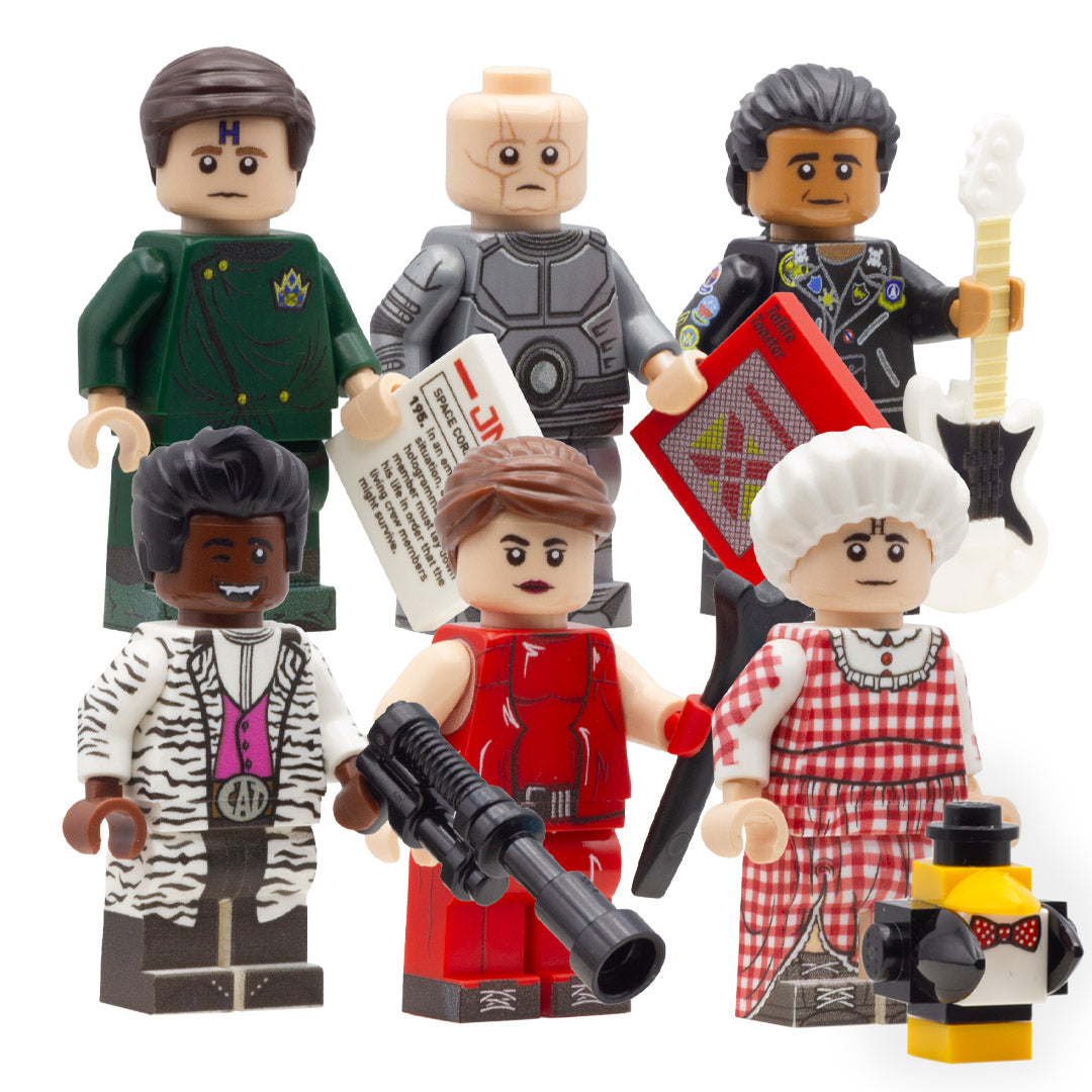 LEGO Red Dwarf (Rimmer, Kryten, Lister, Cat, Kochanski and Quaratine Rimmer with Mr Flibbles)