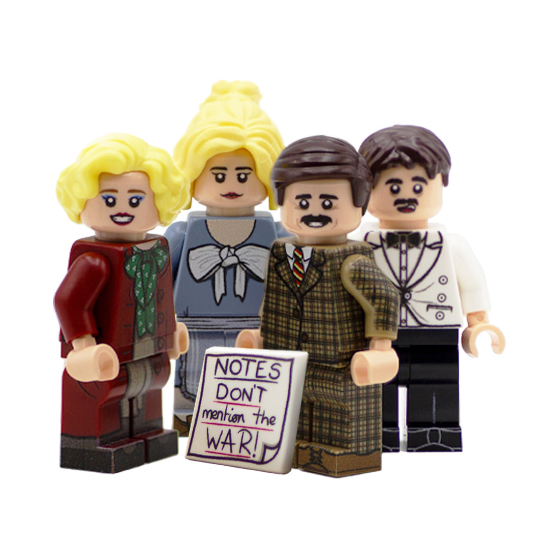 Custom Lego Minifigure Fawlty Towers Set (Basil Fawlty, Sybil Fawlty, Manuel, Polly)