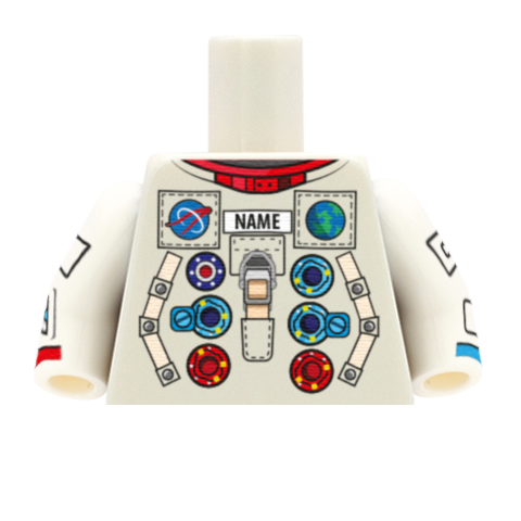 Astronaut Torso - Custom Design Minifigure Torso