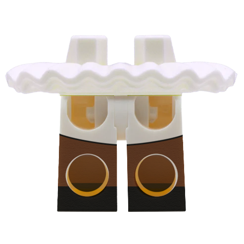 White Frilly LEGO Minifigure Skirt