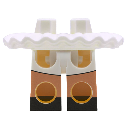 White Frilly LEGO Minifigure Skirt