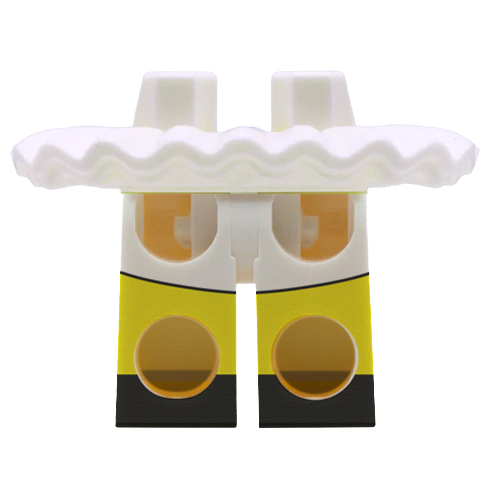 White Frilly LEGO Minifigure Skirt
