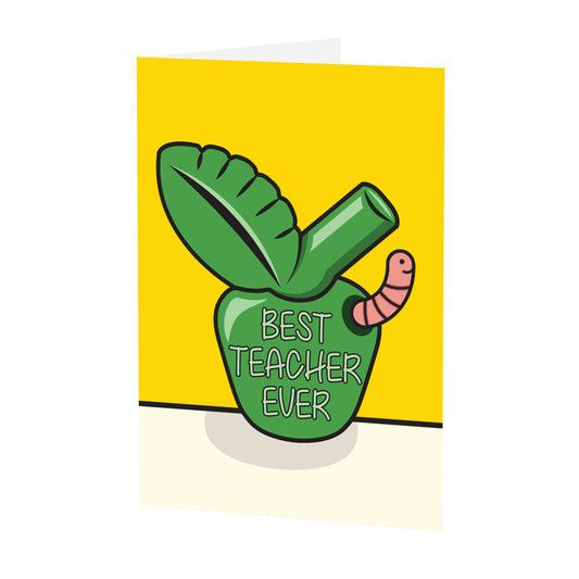 'Best Teacher Ever' Apple - Greeting Card