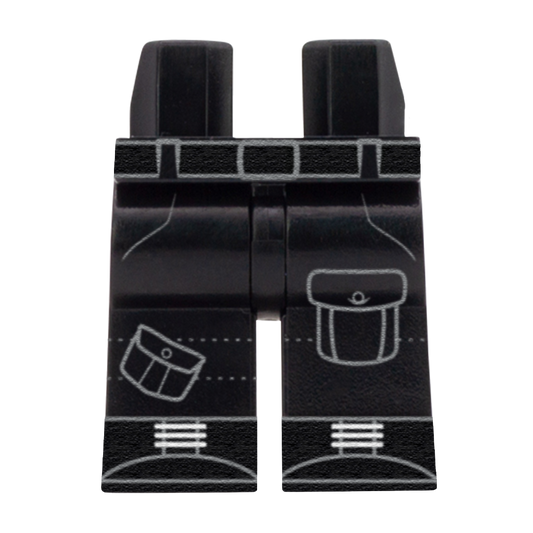 Black Cargo Pants - Custom Printed Minifigure Legs