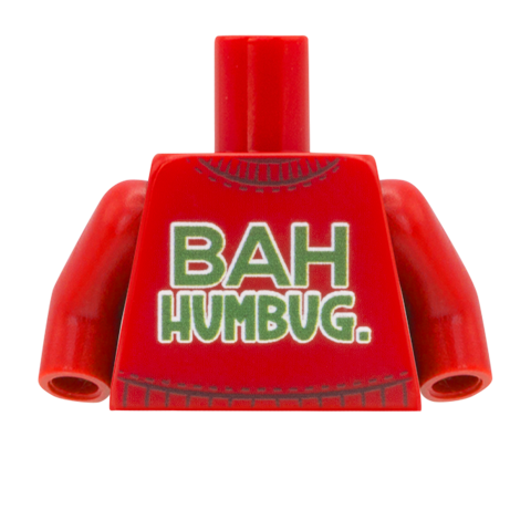 Bah Humbug Christmas Jumper - Custom Design Minifigure Torso