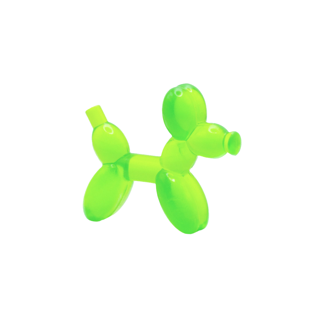 Translucent Minifigure Green Balloon Dog (Translucent) - Minifigure Accessory – Minifigs.me