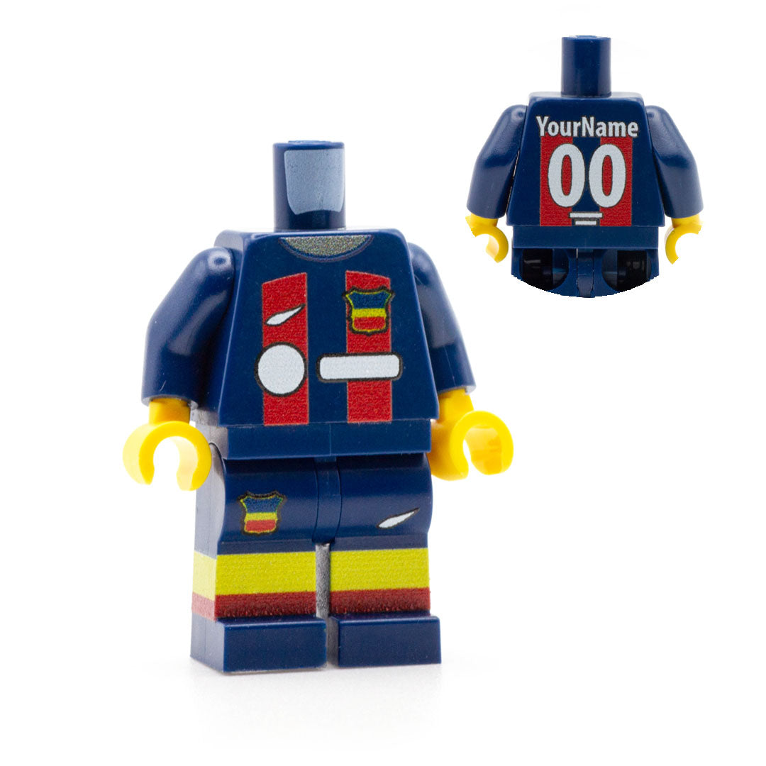 Barcelona personalised football kit for lego minifigure