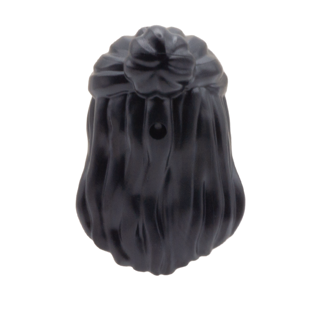Black Long with Tied Bun LEGO Minifigure Hair Minifigs.me