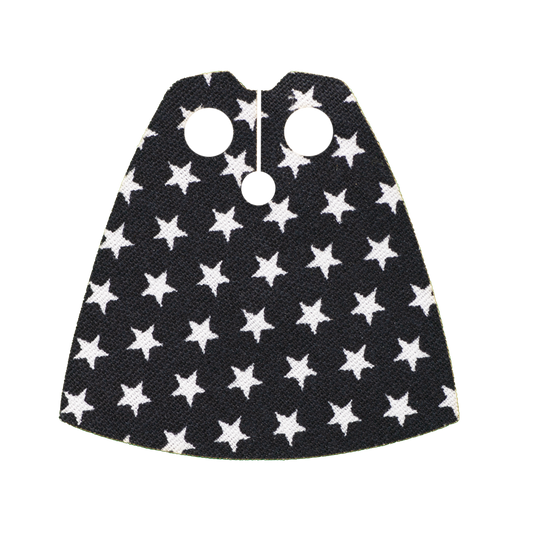 Black and White Starry Cape - Custom Cloth Minifigure Accessory