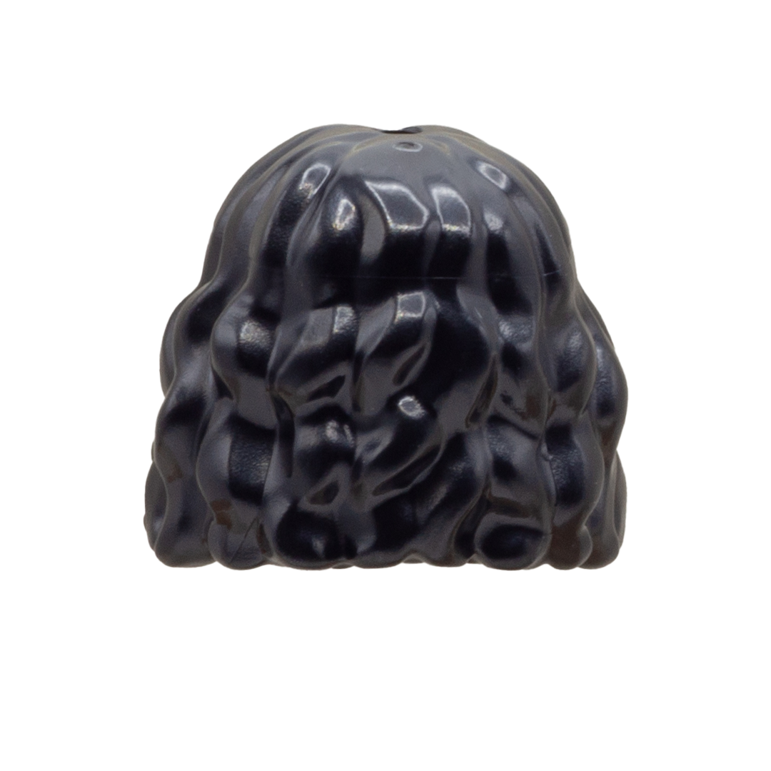 Black Curly Cropped LEGO Minifigure Hair