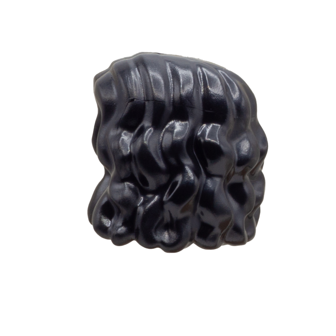 Black Curly Cropped LEGO Minifigure Hair