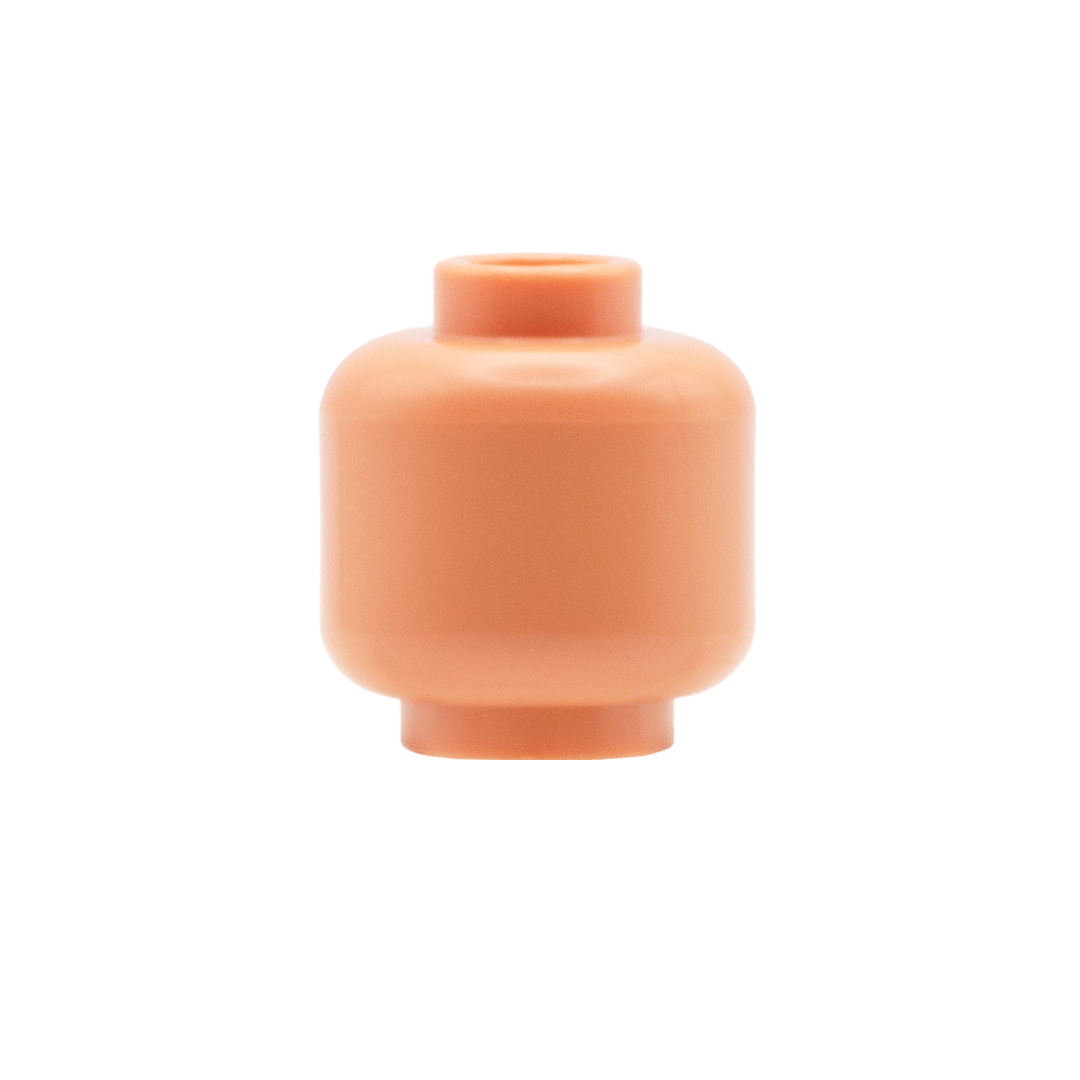 A blank nougat Lego minifigure head