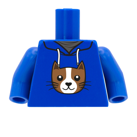 Cat Hoodie - Custom Printed Minifigure Torso