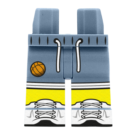 Blue Grey Basketball Shorts – Custom Printed Legs