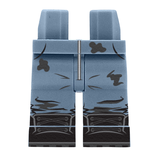 Blue Grey Mechanic Legs - Custom Printed Minifigure Legs